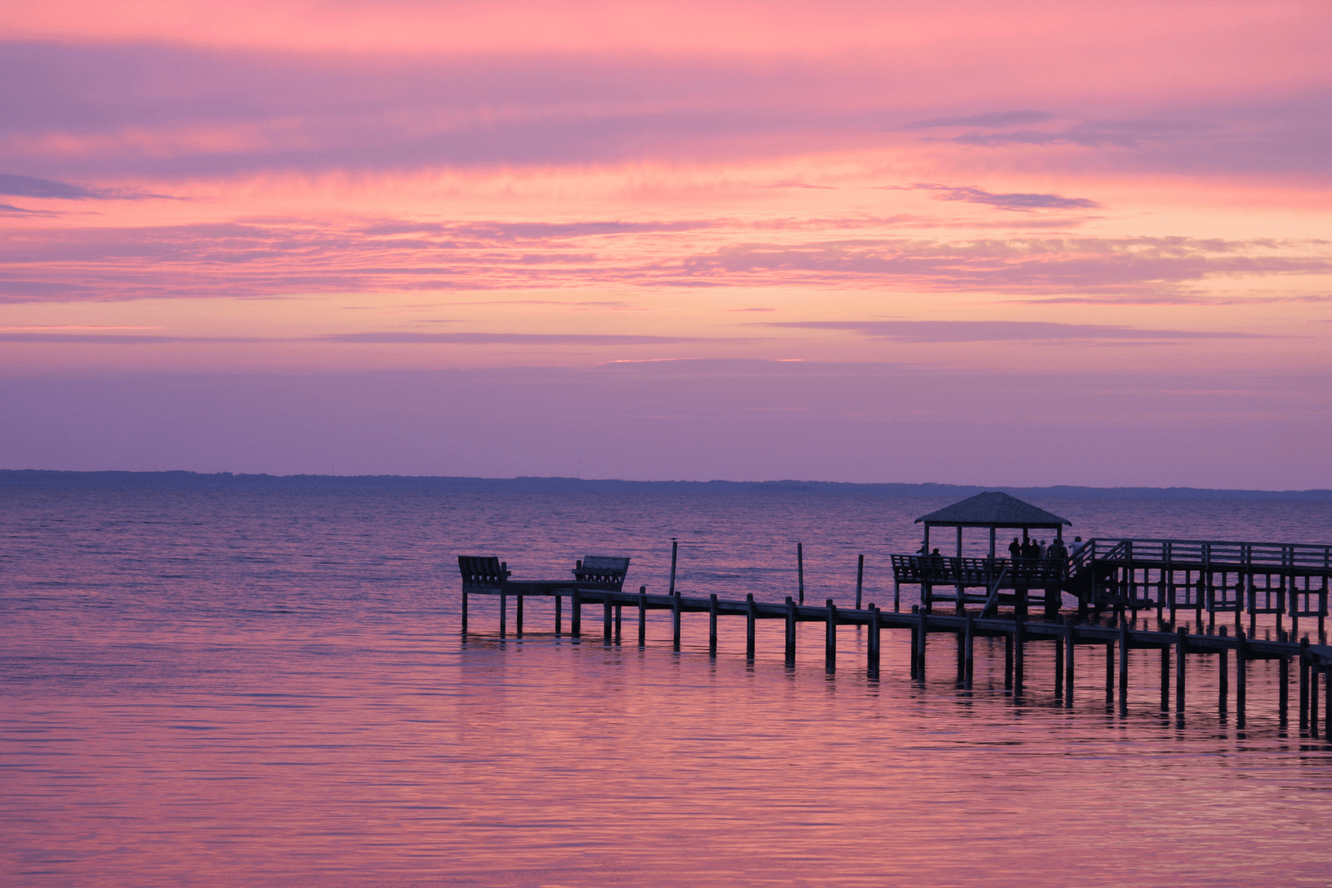 Beautiful Sunset over the Currituck Sound near Duck, NC in the Outer Banks photo